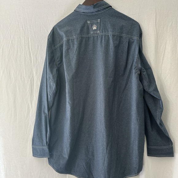 Alaskan Hardgear Shirt‎ Mens L Blue Button Up Performance Stretch Casual - Picture 6 of 9